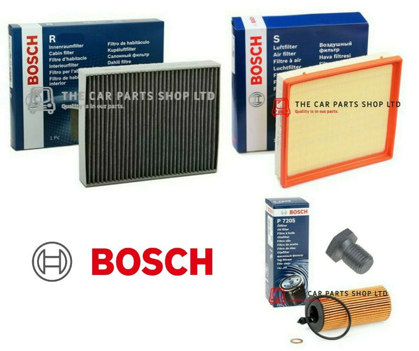 BOSCH SERVICE FILTERS KIT TO FIT BMW 1 SERIES 118i F20 BOSCH AIR POLLEN OIL PLUG