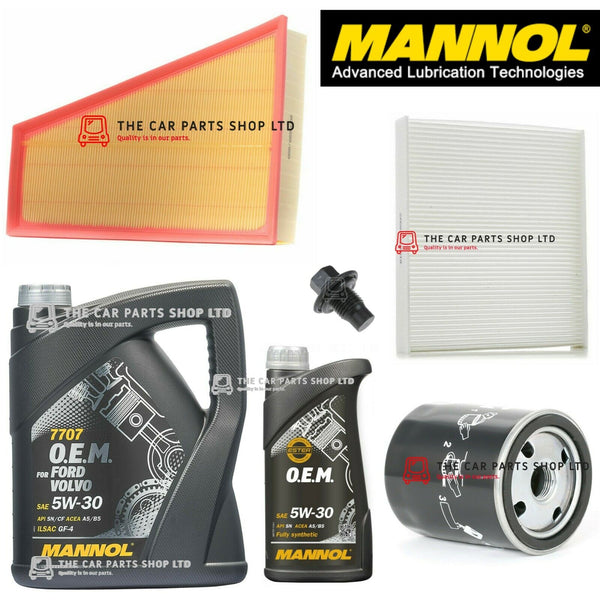 FITS FORD S-MAX 2.0 PETROL SERVICE KIT 6L MANNOL OIL + OIL AIR CABIN + PLUG NEW