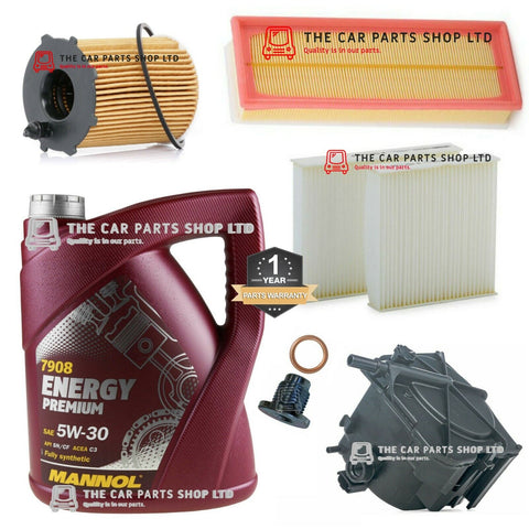 FOR PEUGEOT 207 307 1.6 GT HDI MK1 DV6TED4 FULL SERVICE KIT 5L OIL FILTERS PLUG