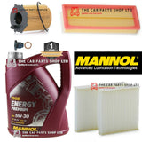 FOR PEUGEOT 207 1.6 GT HDI MK1 DV6TED SERVICE KIT MANNOL 5L OIL & POLLEN AIR OIL