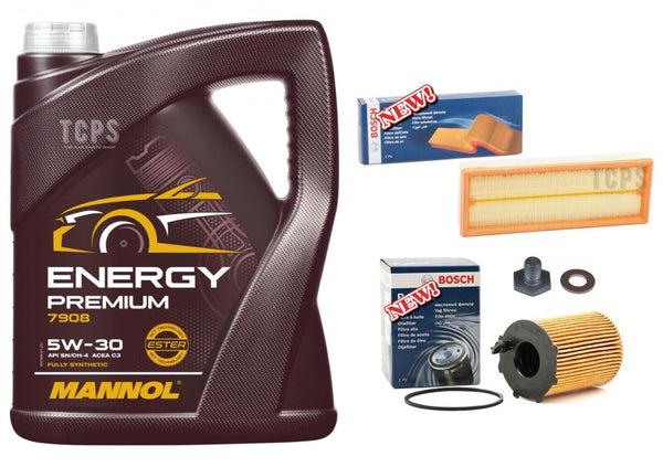 FITS PEUGEOT 207 1.6 GT HDI MK1 2006-13 BOSCH SERVICE KIT 5L OIL BOSCH AIR OIL