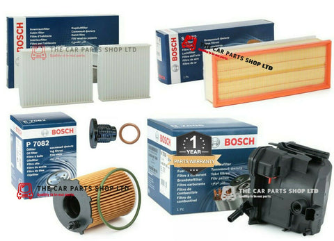 TO FIT PEUGEOT 207 1.6 GT HDI 06-13 FULL BOSCH SERVICE FILTER KIT & SUMP PLUG