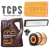 FOR MINI COOPER S 1.6 PETROL 02-06 SERVICE KIT 5L 5W30 + AIR OIL CABIN & PLUG