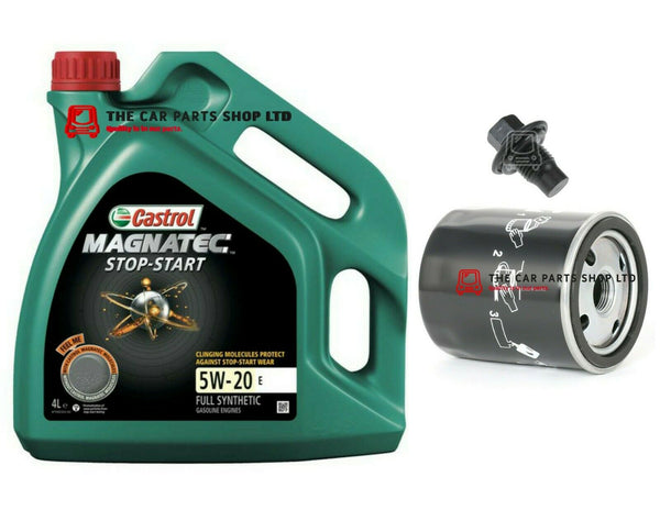 SERVICE KIT FITS FORD FIESTA 1.0 TITANIUM 13-18 CASTROL 5W20 & OIL FILTER & PLUG