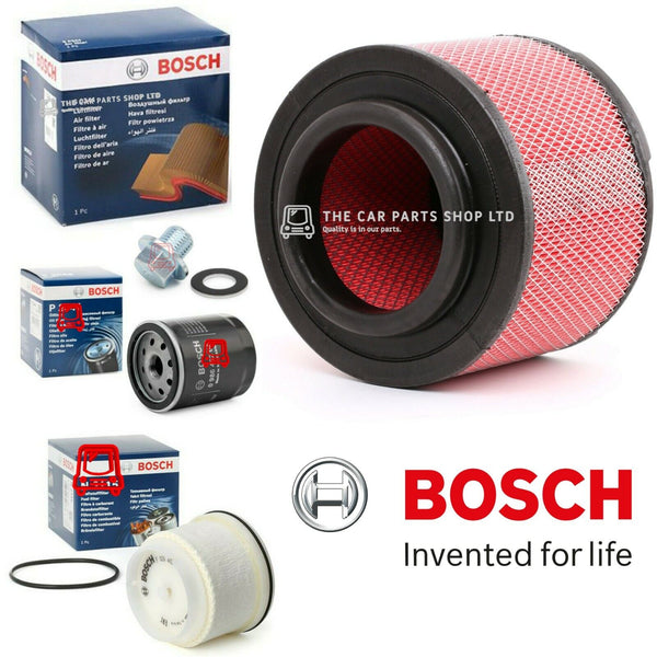 BOSCH SERVICE FILTERS KIT TO FIT TOYOTA HILUX 2.5 D4D 2006> FUEL OIL AIR & PLUG