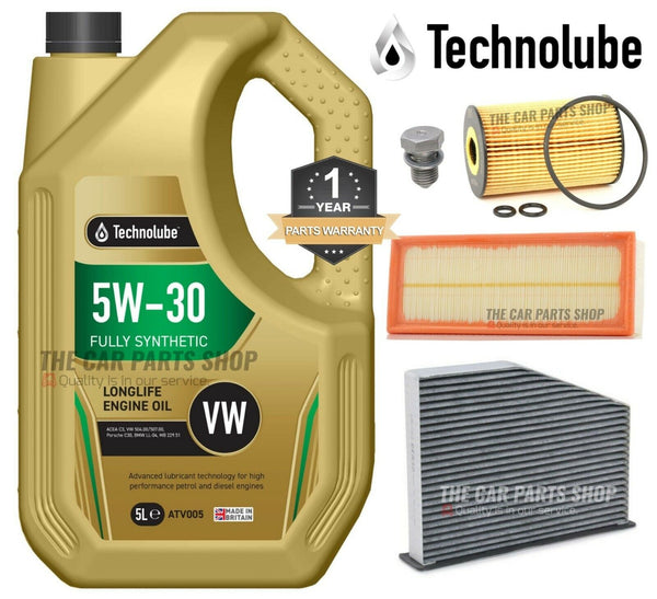 FOR VW GOLF MK5 GT TDI 05-09 REPLACEMENT SERVICE KIT 5L OIL & POLLEN AIR OIL KIT