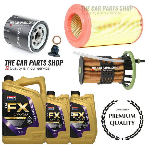 TO FIT CITROEN JUMPER 2019> SERVICE KIT 7L 0W-30 OIL & AIR FUEL OIL + SUMP PLUG