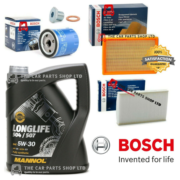 FOR PEUGEOT 307 SE 2.0 HDI 02-08 BOSCH SERVICE KIT 5L LONGLIFE + AIR OIL CABIN