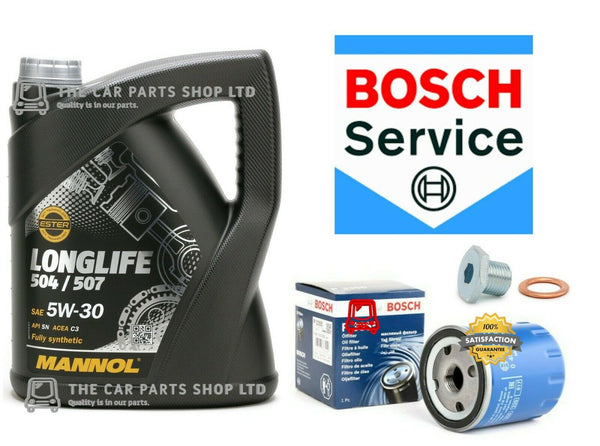 FOR PEUGEOT 307 SE 2.0 HDI 02-08 BOSCH SERVICE KIT 5L LONGLIFE OIL FILTER BOSCH