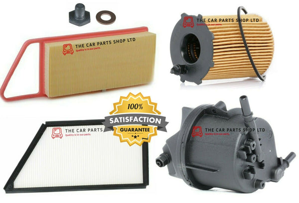 FOR PEUGEOT 206 STYLE 1.4 HDI MK1 FULL SERVICE FILTERS KIT WITH NEW DRAIN PLUG