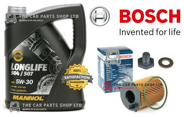 TO FIT PEUGEOT 206 STYLE 1.4 HDI 02-09 BOSCH SERVICE KIT 5L OIL & BOSCH FILTER