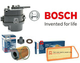 BOSCH SERVICE FILTERS KIT FOR PEUGEOT 206 STYLE 1.4 HDI 2002-2009 AIR OIL FUEL