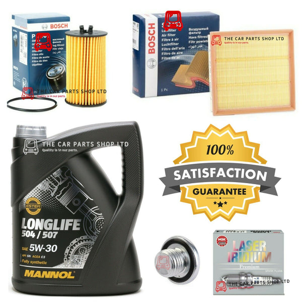 BOSCH SERVICE KIT FOR VAUXHALL CORSA E 1.2 PETROL MK4 AIR OIL PLUGS & 5L OIL