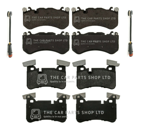 FOR MERCEDES C63 AMG W204 FRONT & REAR BRAKE PADS & SENSORS x2 OE QUALITY