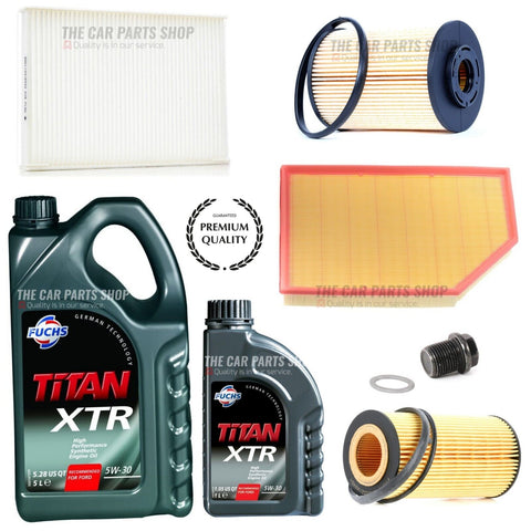 FOR VOLVO XC60 D3 2010-2012 FULL SERVICE KIT 6L FUCHS 5W30 & ALL FILTERS & PLUG