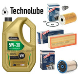 BOSCH SERVICE KIT FOR VW TIGUAN MATCH 2.0 TDI (5N) 5L OIL + BOSCH AIR OIL FUEL