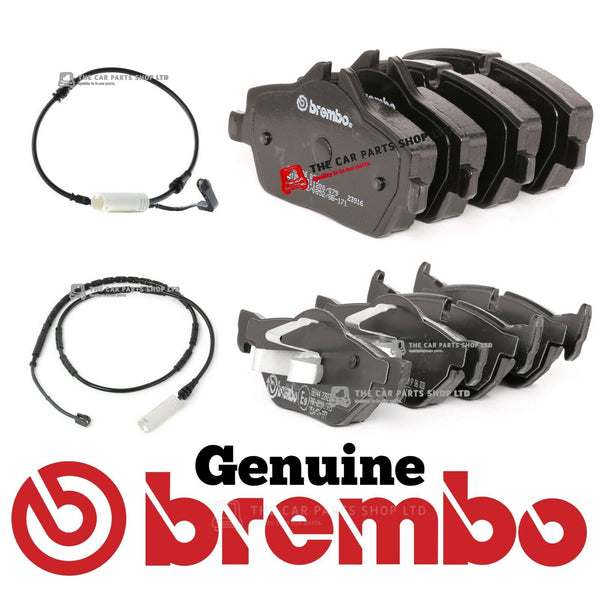 TO FIT BMW 118D E87 FRONT AND REAR GENUINE BREMBO BRAKE PADS SETS & SENSORS OE