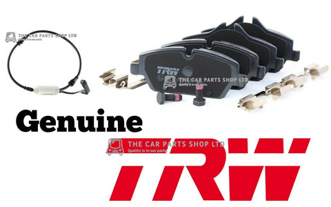 TO FIT BMW 118D E87 PREMIUM TRW FRONT BRAKE PADS AND SENSOR OE QUALITY