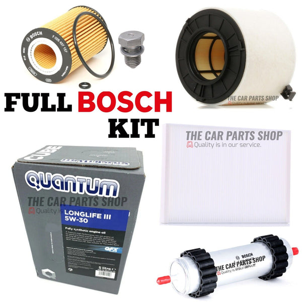 FULL BOSCH SERVICE KIT TO FIT AUDI A4 MK5 2.0 TDI (B9) 5L OIL & FULL BOSCH KIT