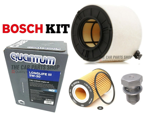 BOSCH SERVICE KIT TO FIT AUDI A4 MK5 2.0 TDI (B9) 5L OIL BOSCH AIR OIL & PLUG OE