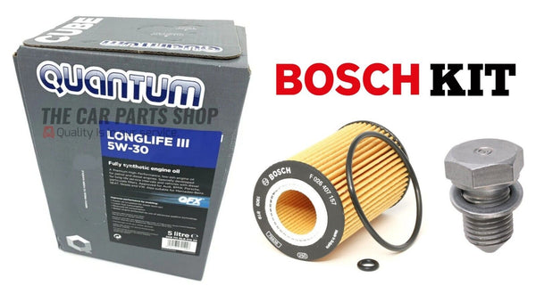 BOSCH SERVICE KIT TO FIT AUDI A4 MK5 2.0 TDI (B9) 5L QUANTUM OIL & BOSCH FILTER