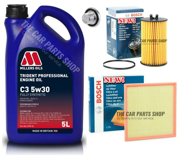 FITS VAUXHALL CORSA D 1.2 PETROL BOSCH SERVICE KIT 5L OIL & BOSCH AIR OIL & PLUG