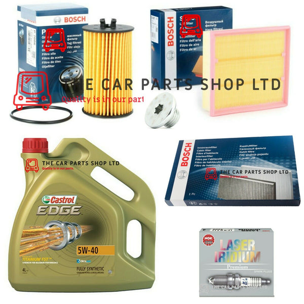 FITS VAUXHALL CORSA D 1.2 MK3 FULL BOSCH SERVICE KIT WITH 4L CASTROL EDGE 5W-40