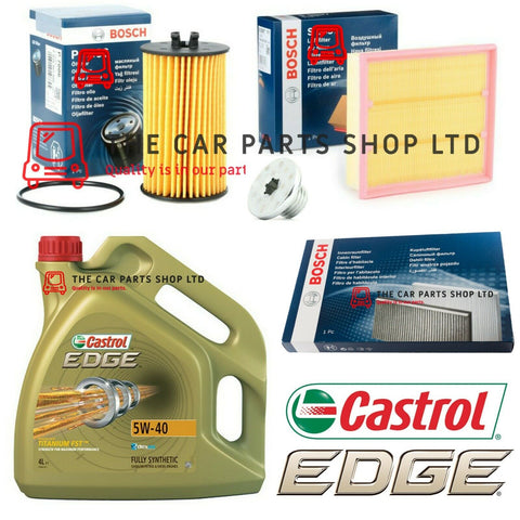 FITS VAUXHALL CORSA D 1.2 MK3 BOSCH SERVICE KIT 4L CASTROL & AIR OIL POLLEN OEM