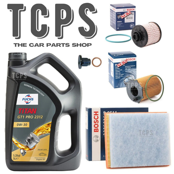 BOSCH SERVICE KIT FITS PEUGEOT 308 1.6 ACTIVE MK2 AIR OIL FUEL & 5L 0W30 OIL OE
