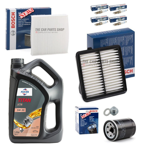 FOR HONDA JAZZ I-VTEC MK3 FULL BOSCH SERVICE KIT 5L OIL & BOSCH KIT BOSCH PLUGS