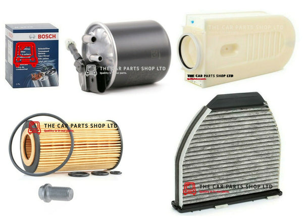 FOR MERCEDES E220 2.1 CDI AMG SPORT FULL SERVICE FILTERS KIT WITH NEW SUMP PLUG