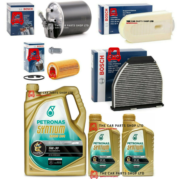 FOR MERCEDES E220 2.1 CDI AMG FULL BOSCH SERVICE KIT 7L 5W30 + FULL BOSCH KIT OE