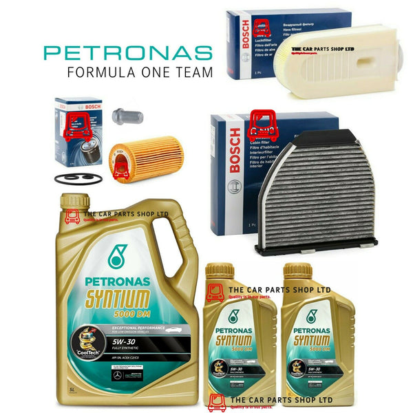 FOR MERCEDES E220 2.1 CDI AMG BOSCH SERVICE KIT 7L 5W30 POLLEN AIR OIL IN BOSCH