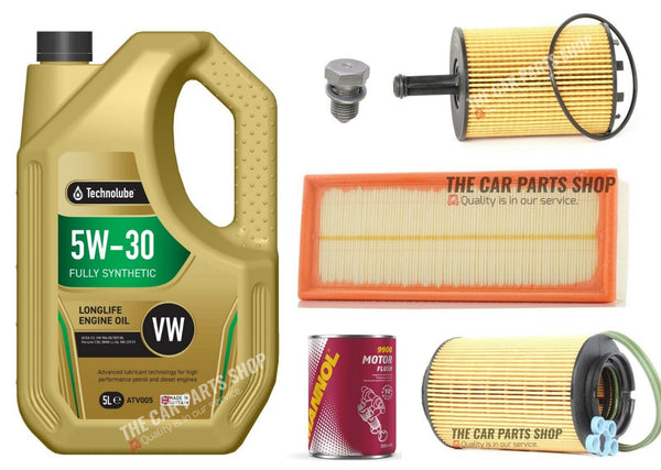 FOR VW GOLF MK5 GT TDI SERVICE KIT WITH LONGLIFE 5W30 5L AND FUEL OIL AIR & PLUG