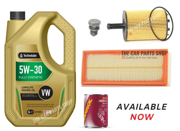 FOR VW GOLF MK5 GT TDI SERVICE KIT 5L LONGLIFE 5W30 5L WITH AIR OIL KIT & PLUG