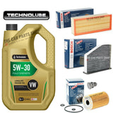 BOSCH SERVICE KIT FOR AUDI A3 2.0 TDI MK2 5L LONGLIFE & OIL AIR CABIN IN BOSCH