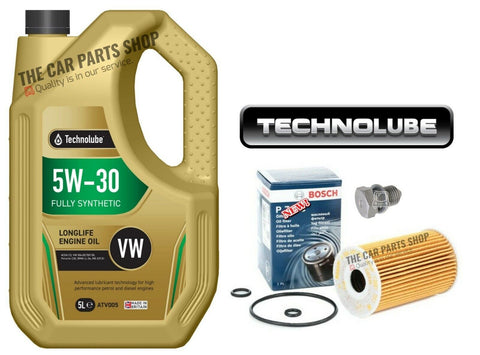 BOSCH SERVICE KIT FOR AUDI A3 2.0 TDI MK2 5L LONGLIFE 5W30 & NEW BOSCH FILTER