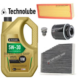 FOR VW SCIROCCO 1.4 TSI MK2 SERVICE KIT 5L TECHNOLUBE AIR OIL CABIN & SUMP PLUG