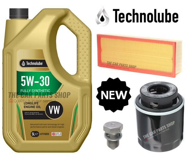 FOR VW SCIROCCO 1.4 TSI MK2 SERVICE KIT 5L 5W30 OIL & AIR OIL FILTER + PLUG