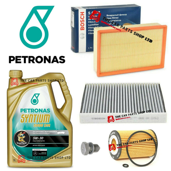 FITS VW GOLF MK7 GTD BOSCH SERVICE KIT PETRONAS 5W30 & BOSCH OIL AIR CABIN OE