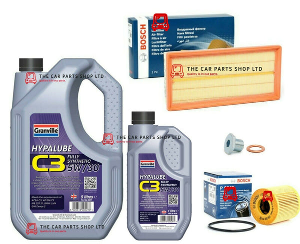 FOR PEUGEOT 407 MK1 BOSCH SERVICE KIT 6L GRANVILLE + BOSCH OIL & AIR FILTER NEW