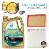 SERVICE KIT FOR GOLF GTD WITH PETRONAS 5W30 & 3 FILTERS AIR OIL CABIN SUMP PLUG
