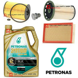 SERVICE KIT FOR GOLF GTD WITH PETRONAS 5W30 OIL WITH AIR OIL AND FUEL FILTER OE
