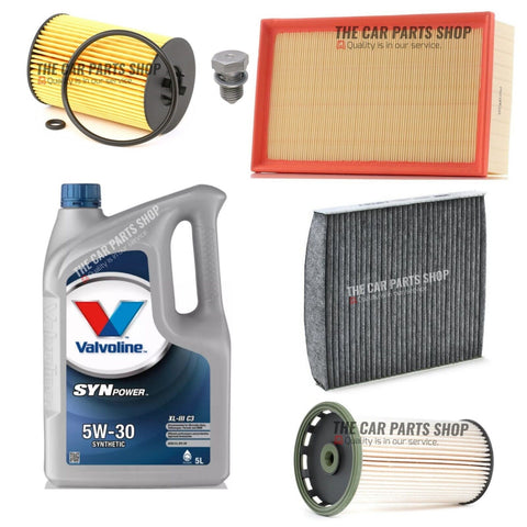 FULL SERVICE KIT FOR GOLF GTD WITH HIGH QUALITY VALVOLINE 5W30 ENGINE OIL 5L