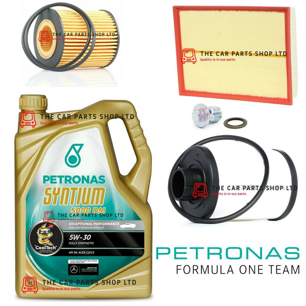 FOR VAUXHALL ASTRA H 1.9 DIESEL SERVICE KIT 5L PETRONAS 5W30 & OIL AIR FUEL NEW