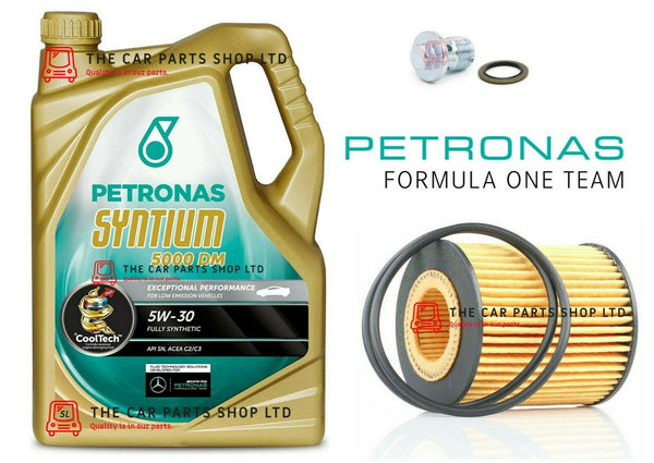 FOR VAUXHALL ASTRA H 1.9 DIESEL SERVICE KIT 5L PETRONAS 5W30 AND OIL FILTER PLUG