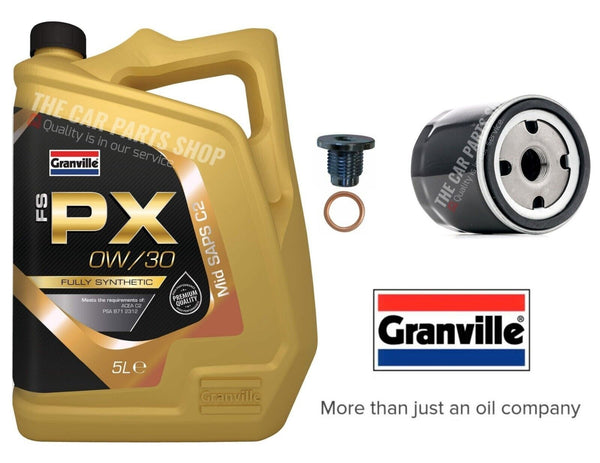 FOR CITROEN C3 SELECTION 1.2 MK2 SERVICE KIT 5L 0W30 OIL & OIL FILTER + PLUG