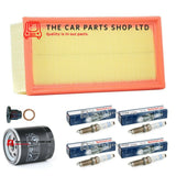 FOR CITROEN C3 1.2 PETROL 2010> SERVICE FILTERS KIT OIL, AIR & 4 X SPARK PLUGS
