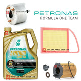 FITS PEUGEOT 3008 1.6 HDI FULL SERVICE KIT 5L PETRONAS OIL & AIR FUEL OIL PLUG