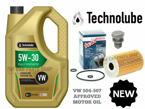FOR VW CADDY C20 MK3 1.6 TDI SERVICE KIT 5L TECHNOLUBE 504-507 OIL & OIL FILTER